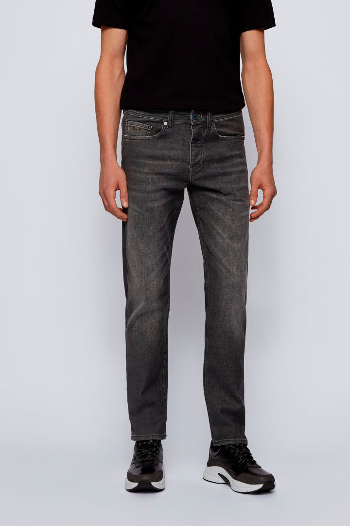 BOSS Зауженные джинсы Taber с эффектом потертости (цвет ), артикул 50444765 | Фото 3
