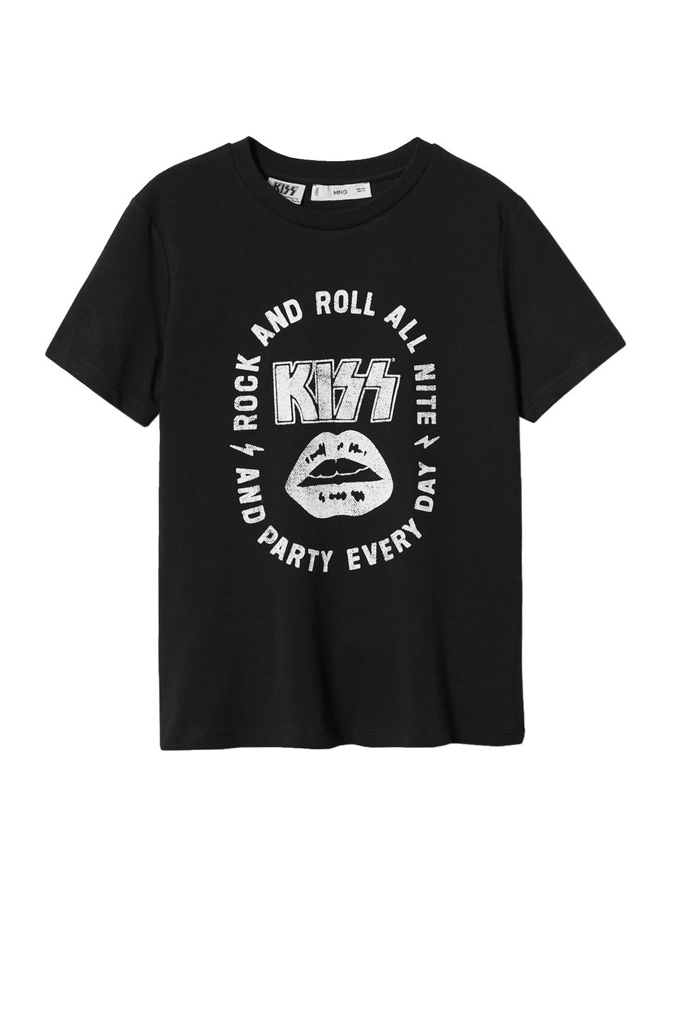 Женский Mango Футболка KISS из натурального хлопка с надписью (цвет ), артикул 37046320 | Фото 1