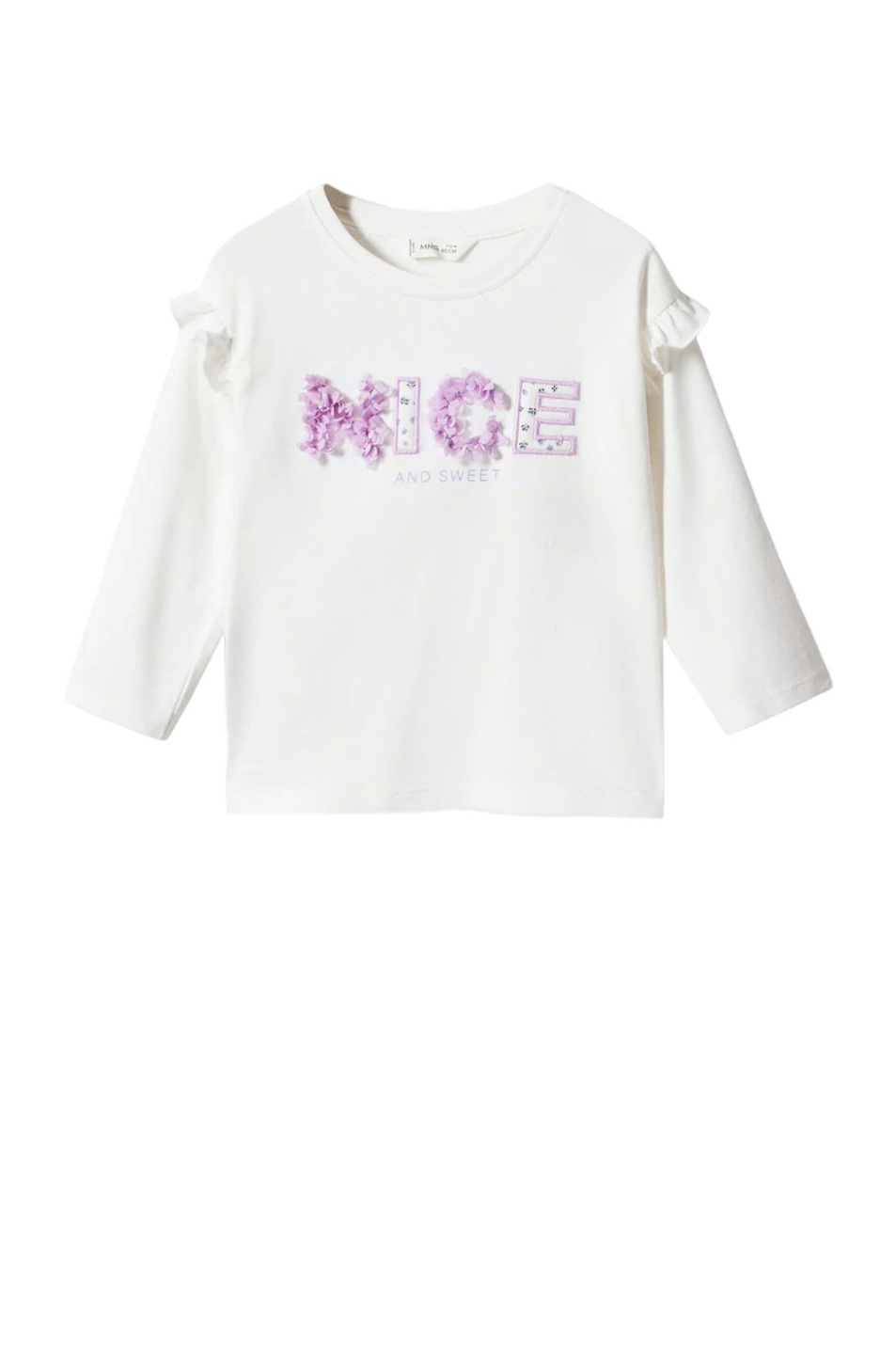 Девочкам Mango Kids Лонгслив NICE из натурального хлопка (цвет ), артикул 57023260 | Фото 1