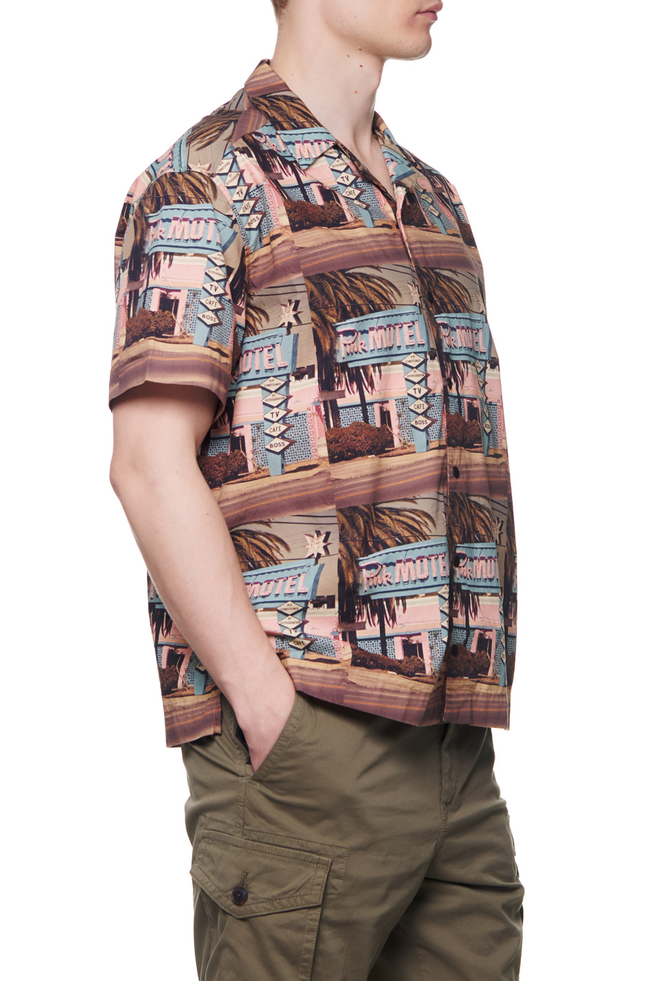 Мужской BOSS Рубашка из натурального хлопка с принтом (цвет ), артикул 50467574 | Фото 3