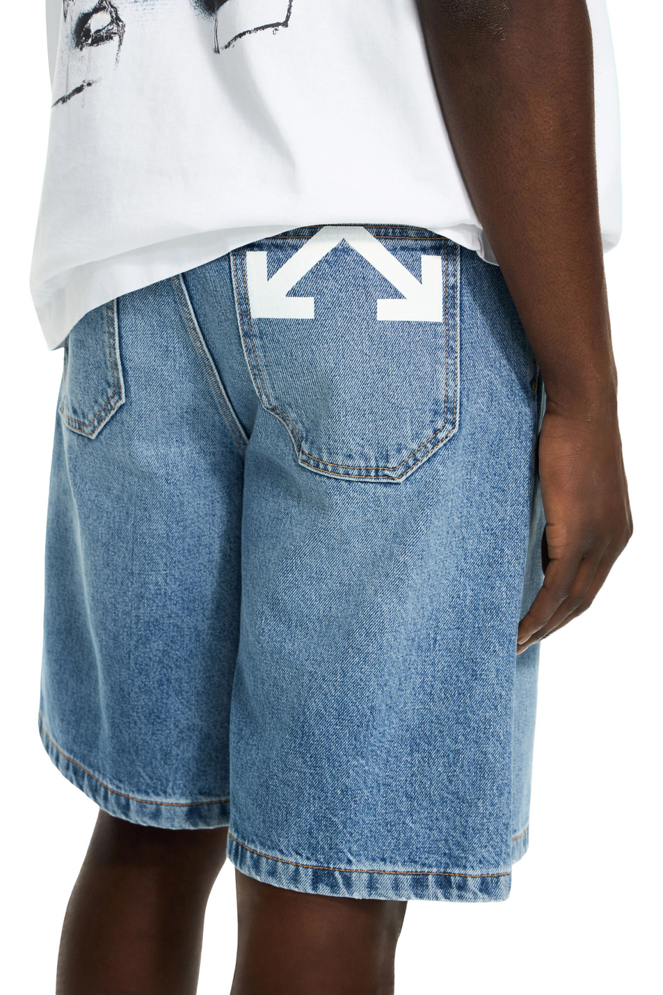 Мужской Off-White Шорты Half Arrow из хлопка (цвет ), артикул OMYC028S26DEN0014000 | Фото 5
