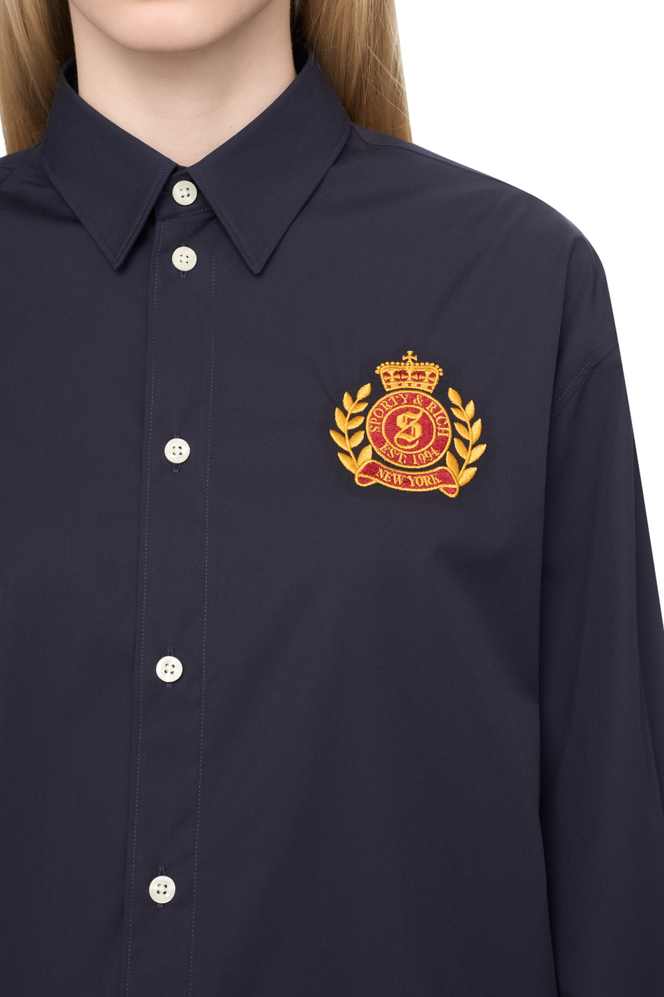 Женский Sporty & Rich Рубашка из хлопка (цвет ), артикул SI007506243BL32 | Фото 6