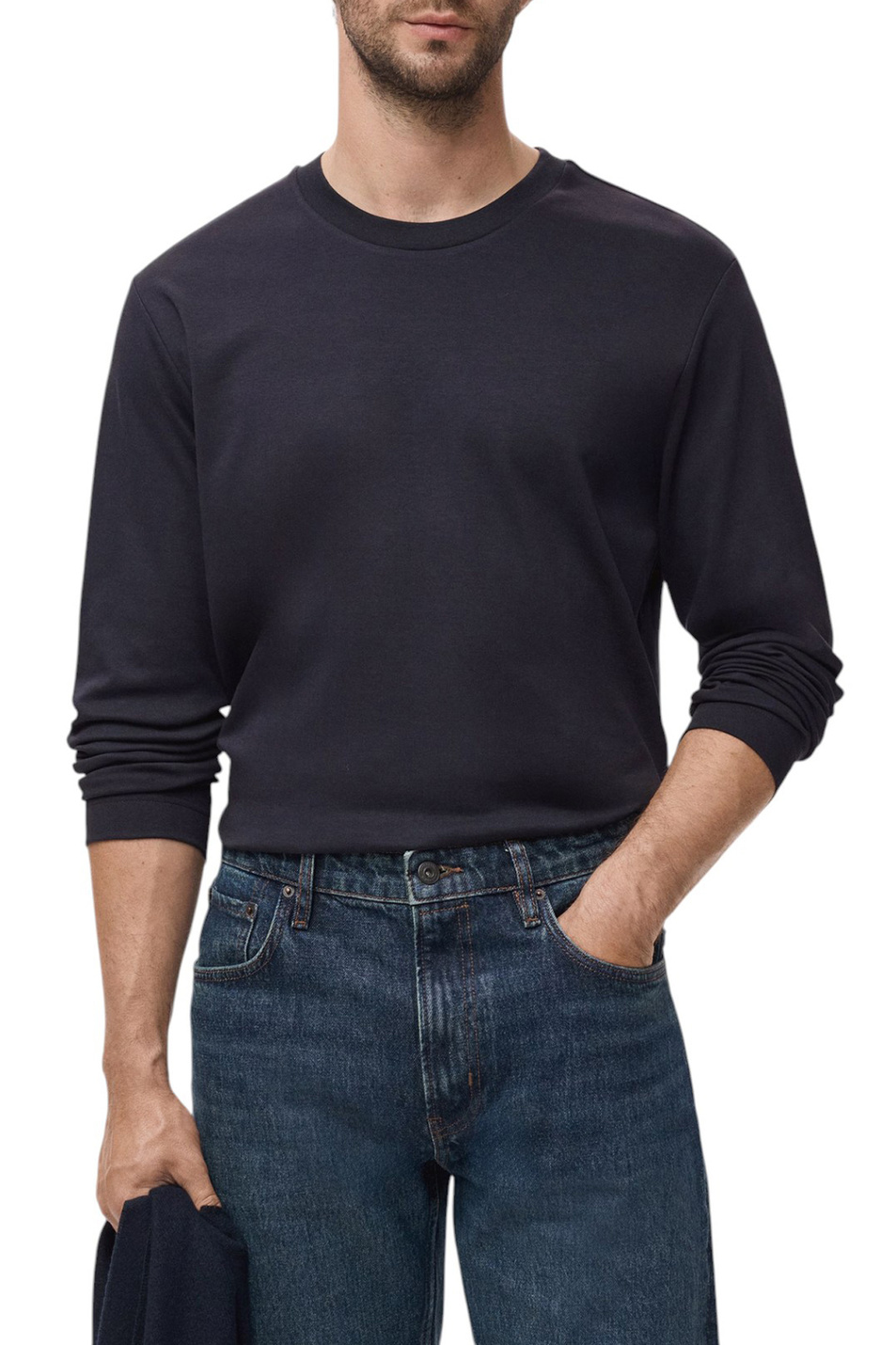 Мужской Mango Man Лонгслив GARETH из хлопка (цвет ), артикул 17025979 | Фото 3