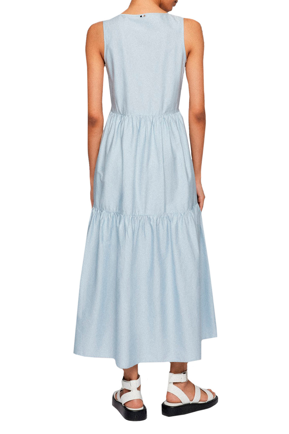 BOSS Платье с V-образным вырезом из хлопкового поплина (цвет ), артикул 50470014 | Фото 3