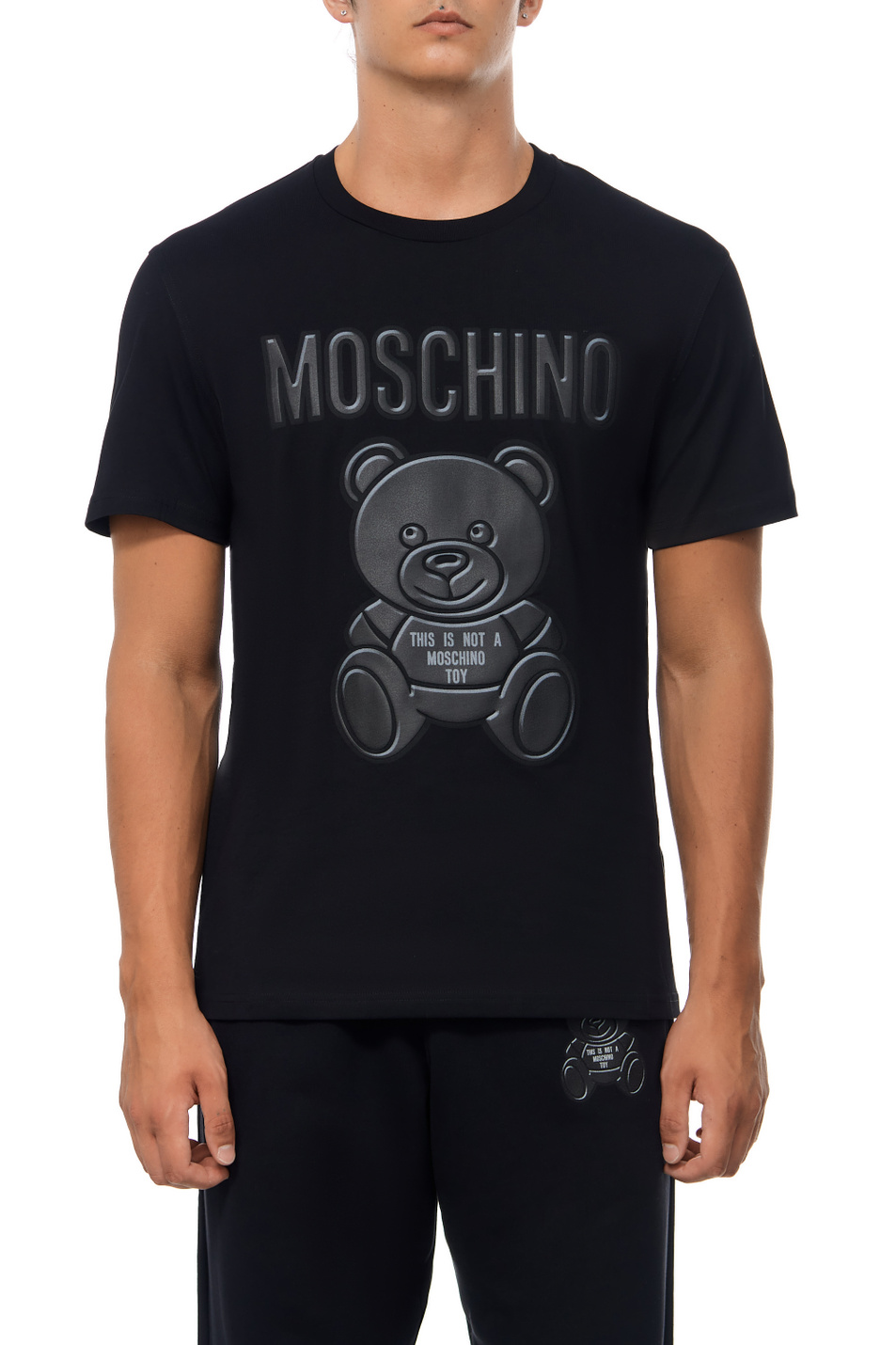 Мужской Moschino Футболка из натурального хлопка с логотипом (цвет ), артикул V0730-7041 | Фото 1