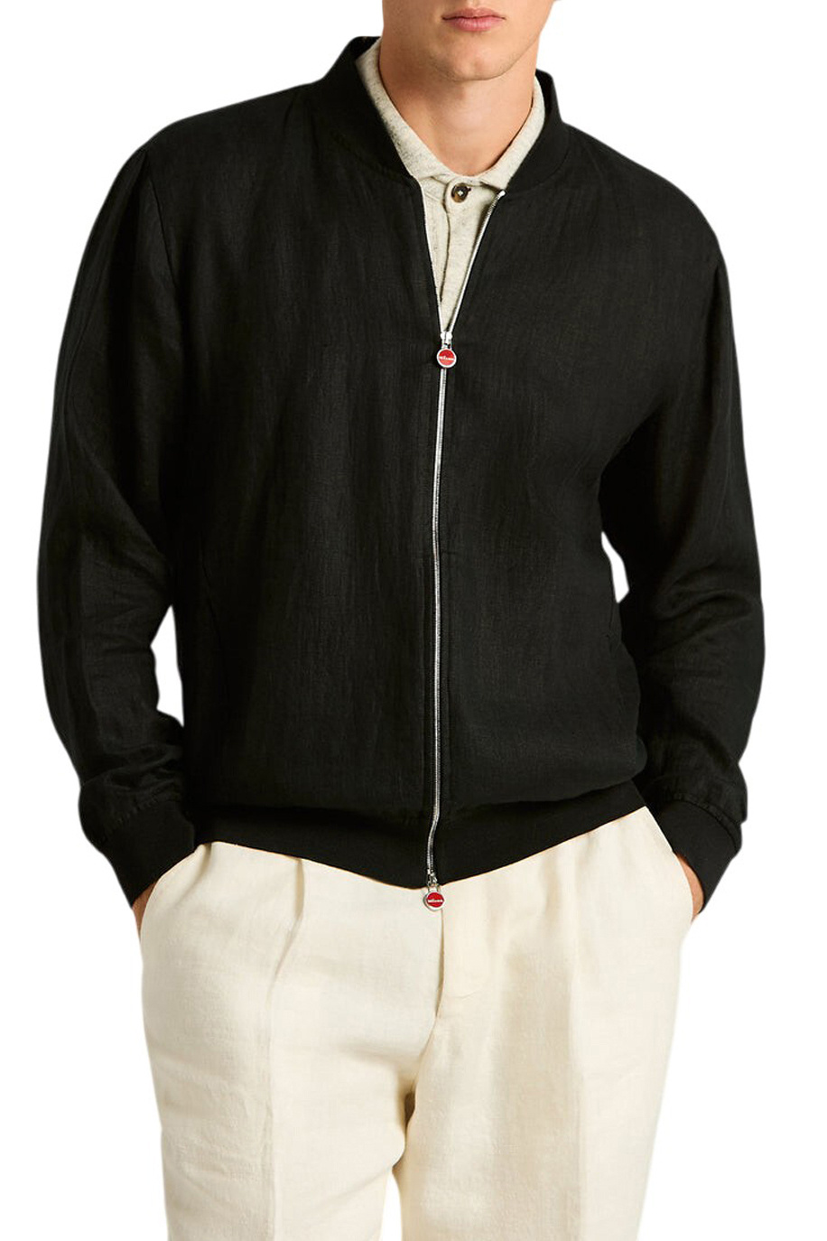 Мужской Kiton Бомбер из чистого льна (цвет ), артикул UGO001H0969003010 | Фото 3