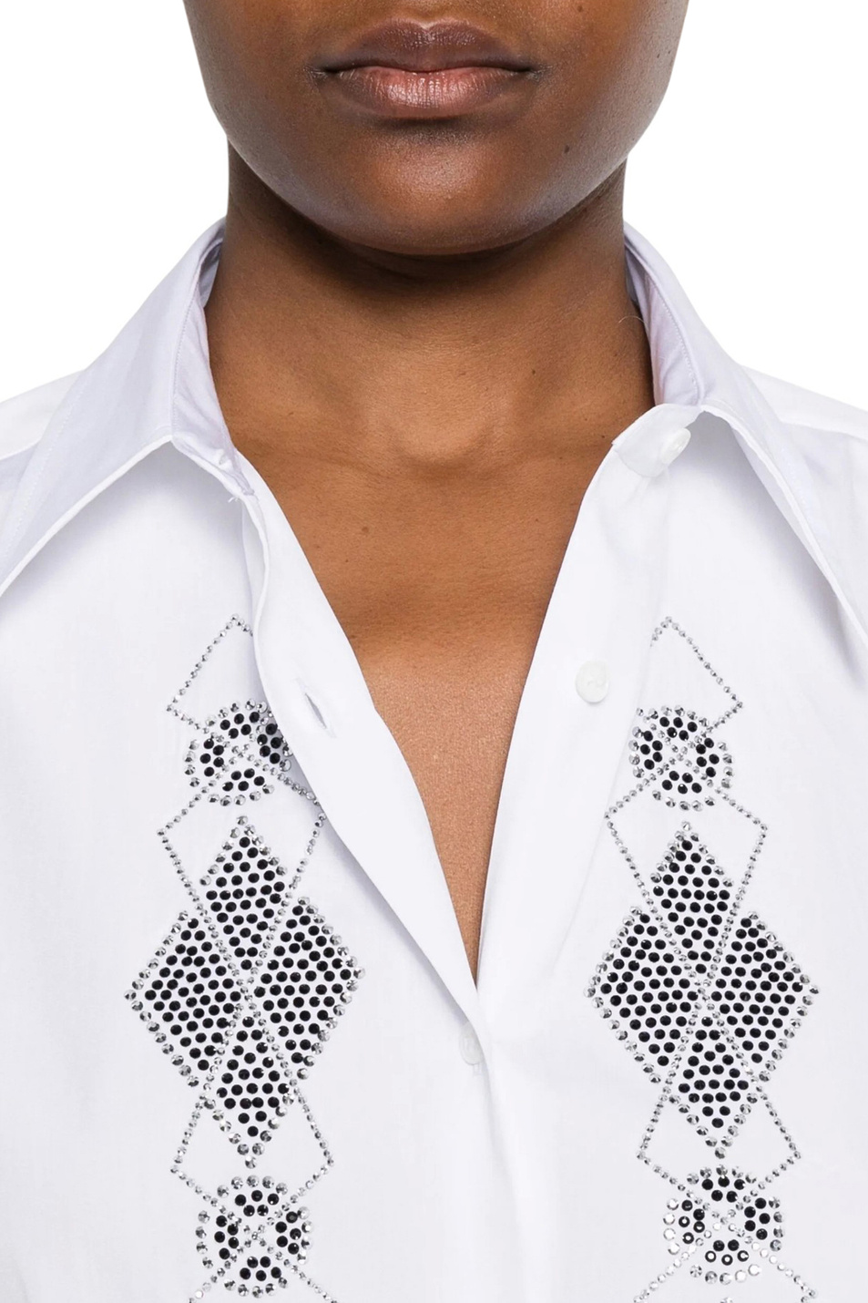 Женский ERMANNO SCERVINO Рубашка со стразами (цвет ), артикул D472K357CTBQP | Фото 6