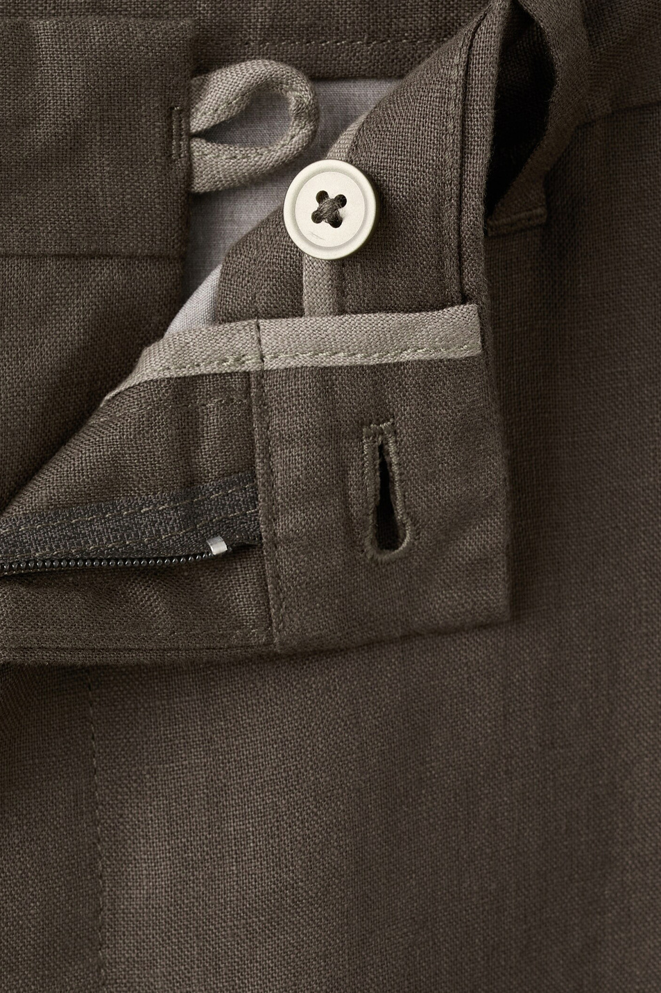 Мужской Mango Man Брюки OYSTER из льна (цвет ), артикул 27026711 | Фото 5