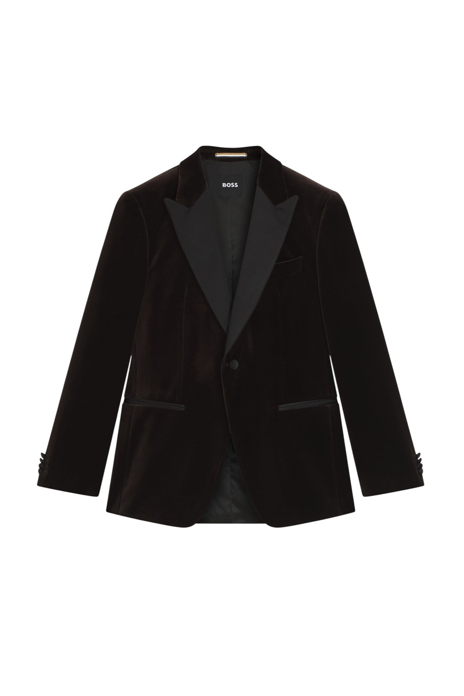 Смокинг Hutson из хлопкового бархата|Основной цвет:Коричневый Мужской BOSS Смокинг Hutson из хлопкового бархата (цвет ), артикул 50551552 | Фото 1