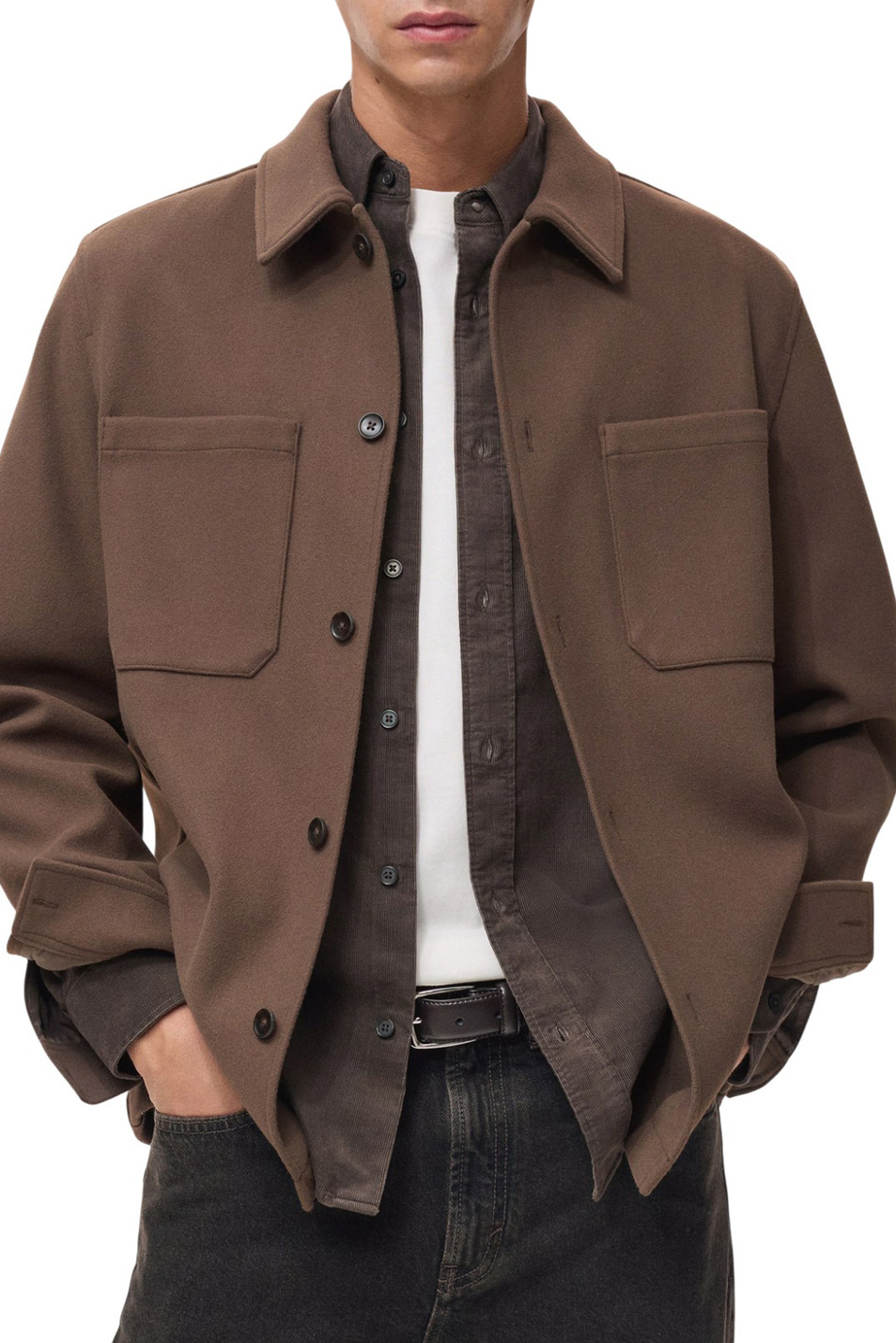 Куртка FABER2 с накладными карманами|Основной цвет:Коричневый Мужской Mango Man Куртка FABER2 с накладными карманами (цвет ), артикул 17087885 | Фото 3