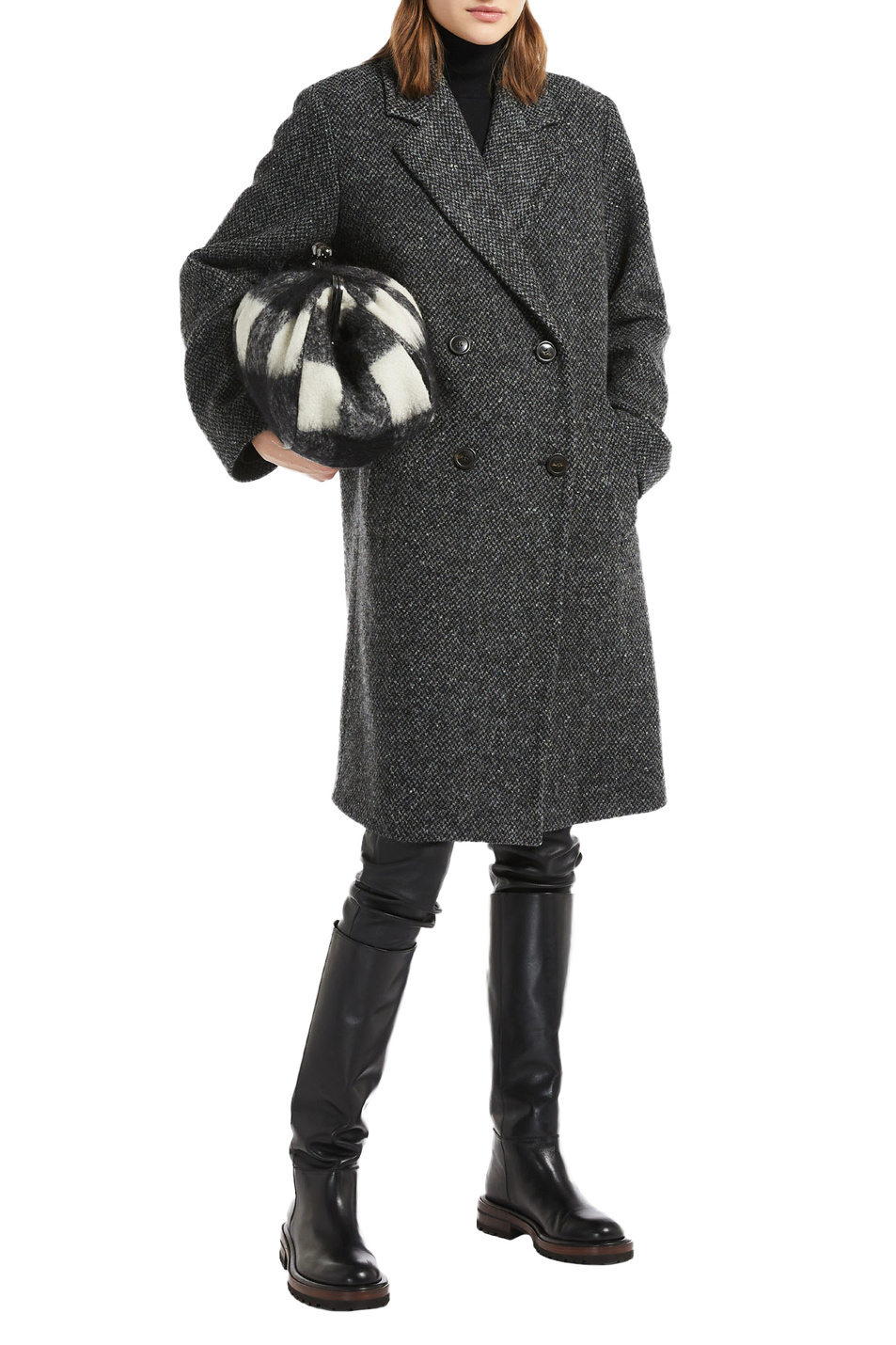 Женский Weekend Max Mara Твидовое пальто EBRIDI из натуральной шерсти (цвет ), артикул 50161623 | Фото 2