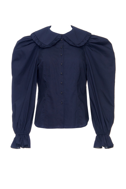 Блузка Marietta из хлопкового поплина с объемными рукавами|Основной цвет:Черный|Артикул:FA210204 | Фото 1