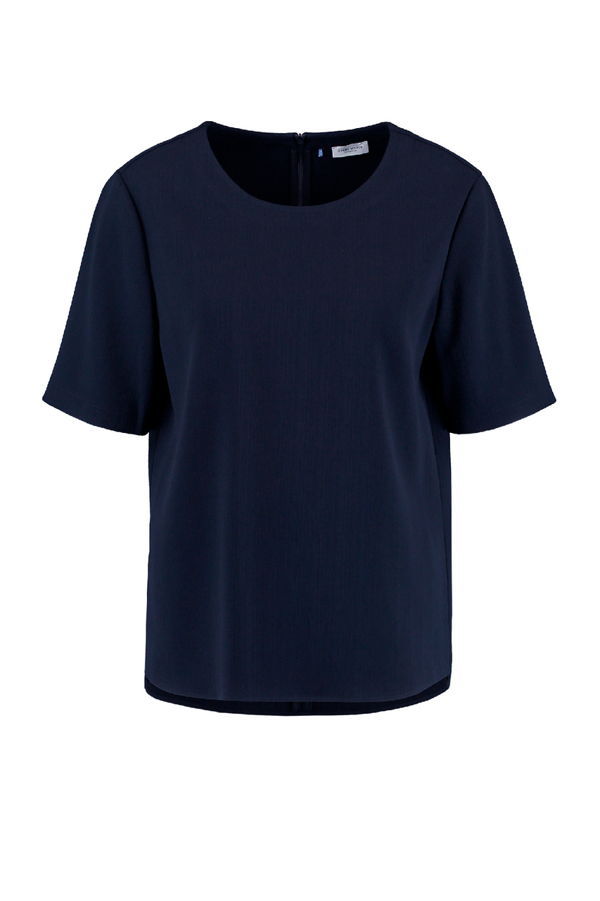 Блузка с круглым вырезом|Основной цвет:Синий|Артикул:360010-31250 | Фото 1