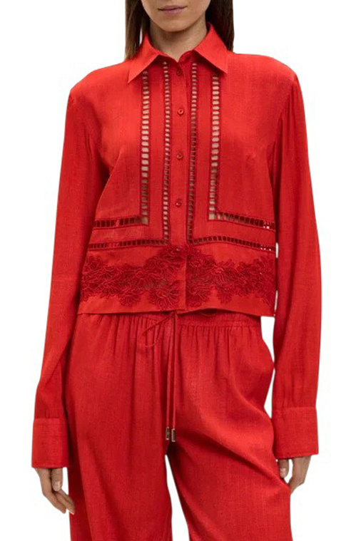 Женский ERMANNO SCERVINO Блузка с кружевом (цвет ), артикул D482K338APEMY | Фото 4