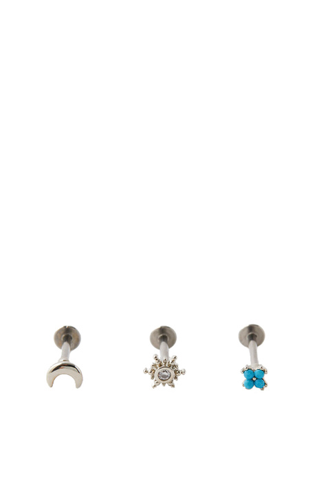 Accessorize Серьги-гвоздики с плоской спинкой (Серебристый цвет), артикул 181929 | Фото 1