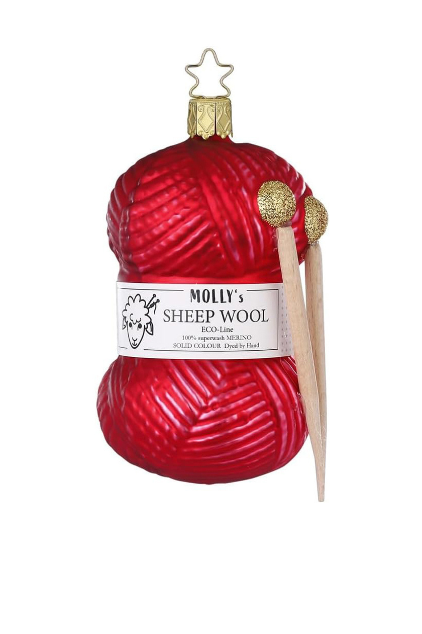 Не имеет пола Inge's Christmas Елочная игрушка "Моток шерсти со спицами", 11 см (цвет ), артикул 10136S022 | Фото 1