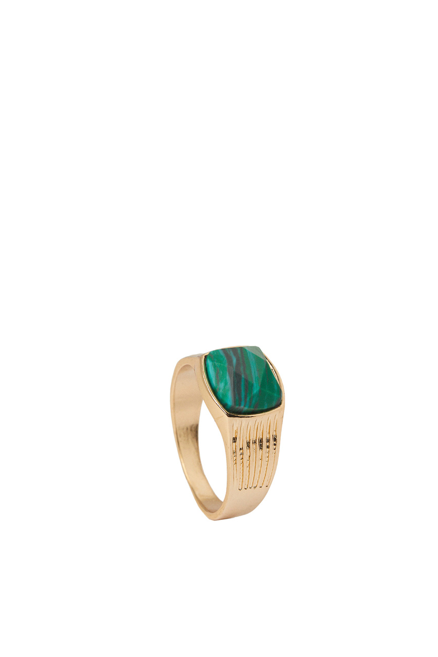 Кольцо с камнем|Основной цвет:Зеленый|Артикул:219283 | Фото 1
