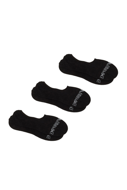 Набор носков-следков с жаккардовым логотипом|Основной цвет:Черный|Артикул:306227-1P254 | Фото 1