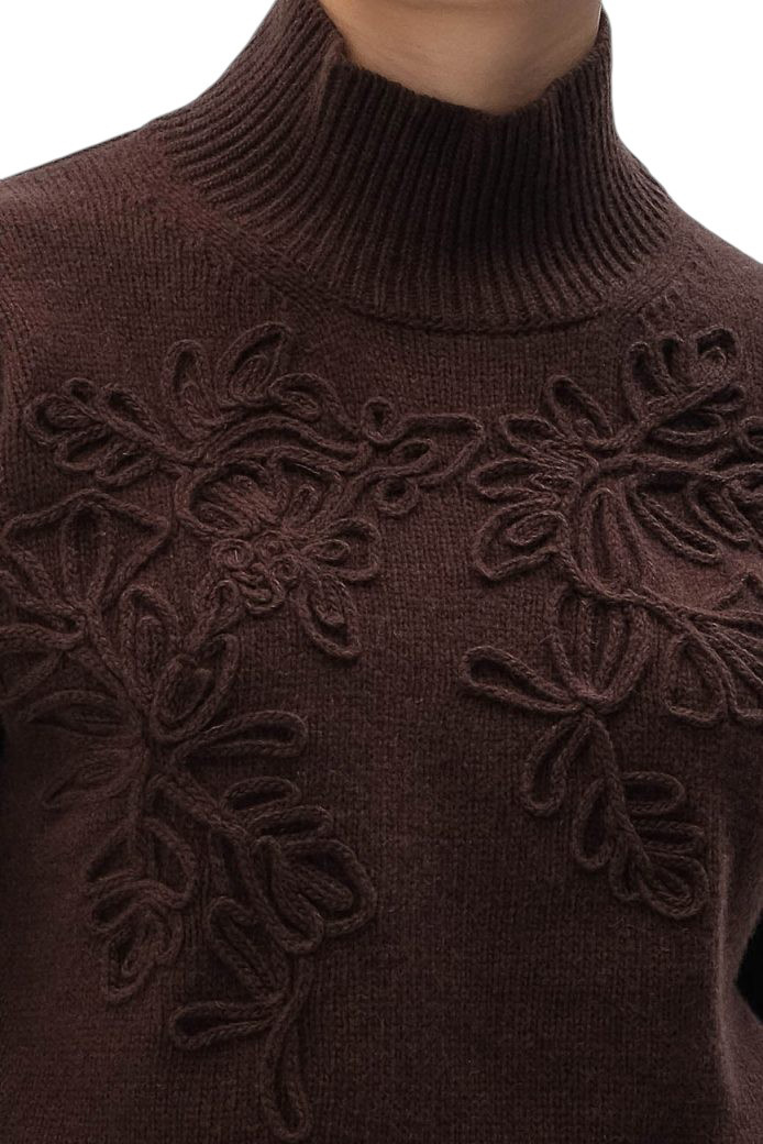 Свитер из шерсти|Основной цвет:Коричневый Женский Ermanno Firenze Свитер из шерсти (цвет ), артикул D47EM063E86 | Фото 5