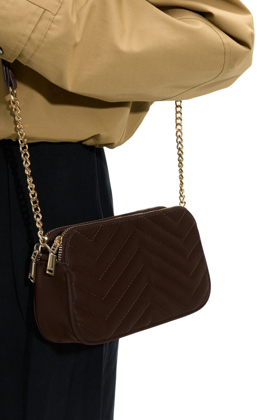 Сумка стеганая через плечо|Основной цвет:Коричневый Женский Parfois Сумка стеганая через плечо (цвет ), артикул 222917 | Фото 5