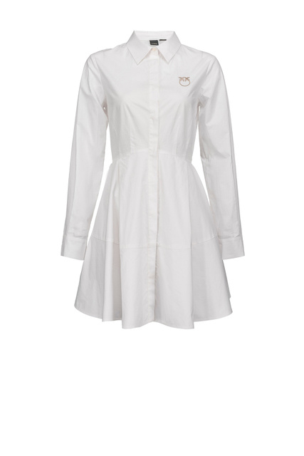 Платье-рубашка расклешенного кроя с вышитым лого|Основной цвет:Белый|Артикул:1G17J8Y6VW | Фото 1