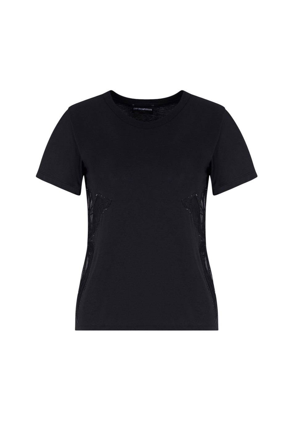 Женский Emporio Armani Футболка из хлопка со стразами (цвет ), артикул EW002246-AF13318 | Фото 1