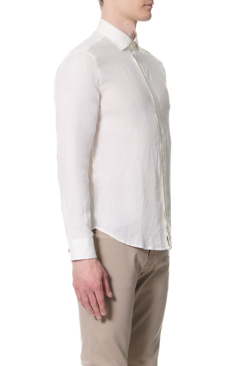 Мужской Emporio Armani Льняная однотонная рубашка (цвет ), артикул 3L1CP5-1NBPZ | Фото 3