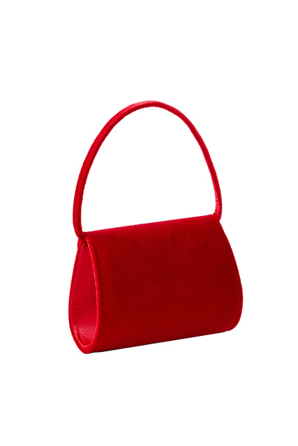Вельветовая сумочка с декором в виде цветов|Основной цвет:Красный|Артикул:210663 | Фото 2