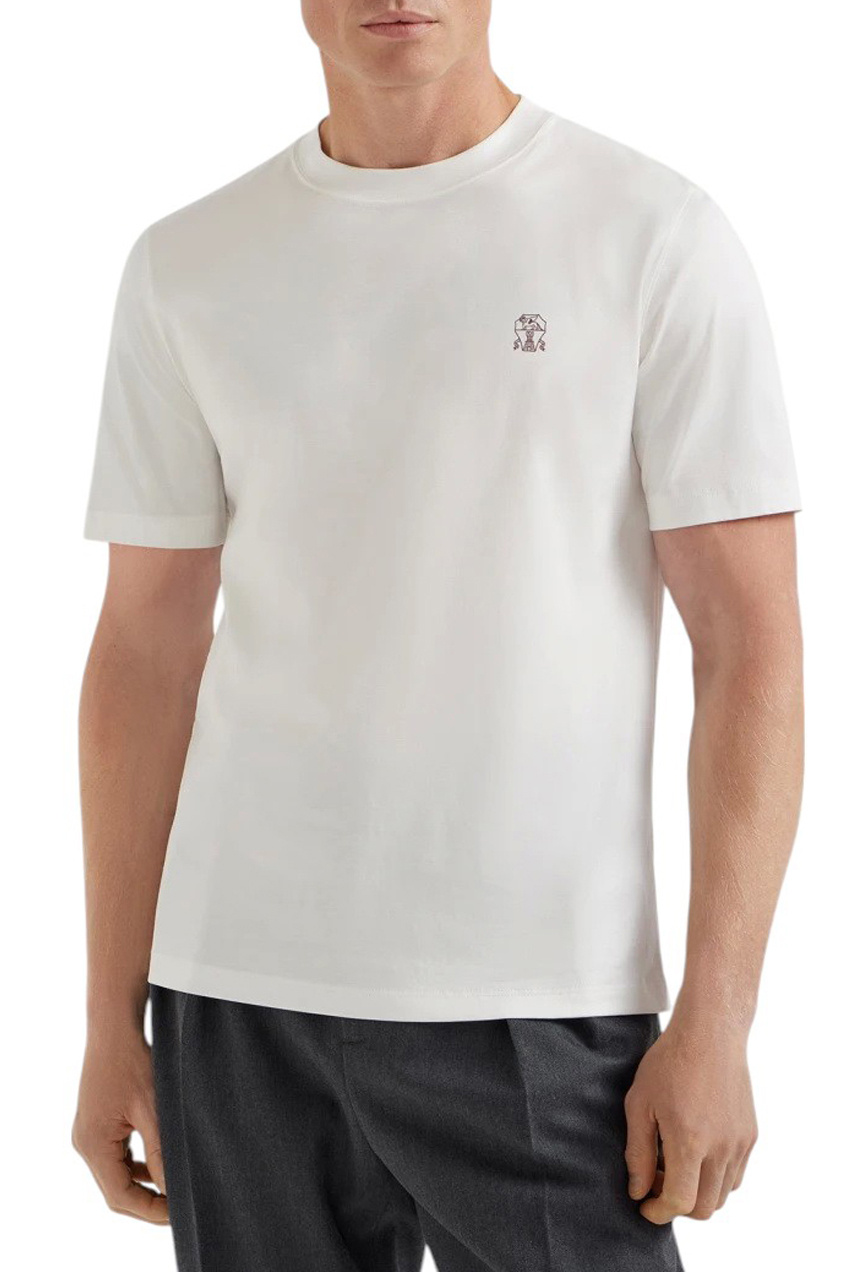 Мужской Brunello Cucinelli Футболка с логотипом (цвет ), артикул M0B138440 | Фото 1