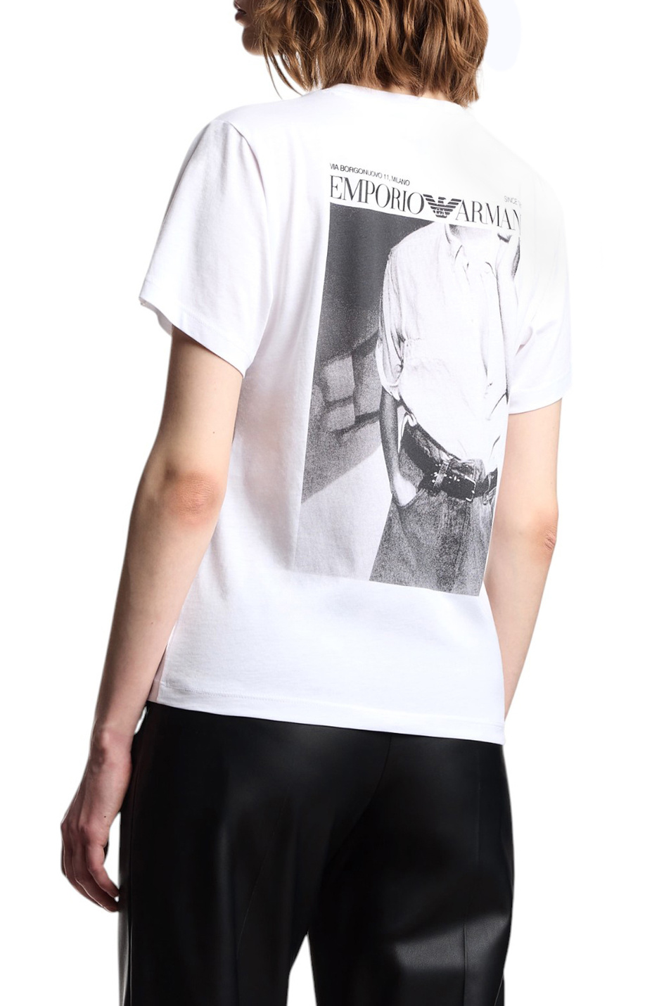 Женский Emporio Armani Футболка из хлопка с принтом (цвет ), артикул EW002837-AF12597 | Фото 4