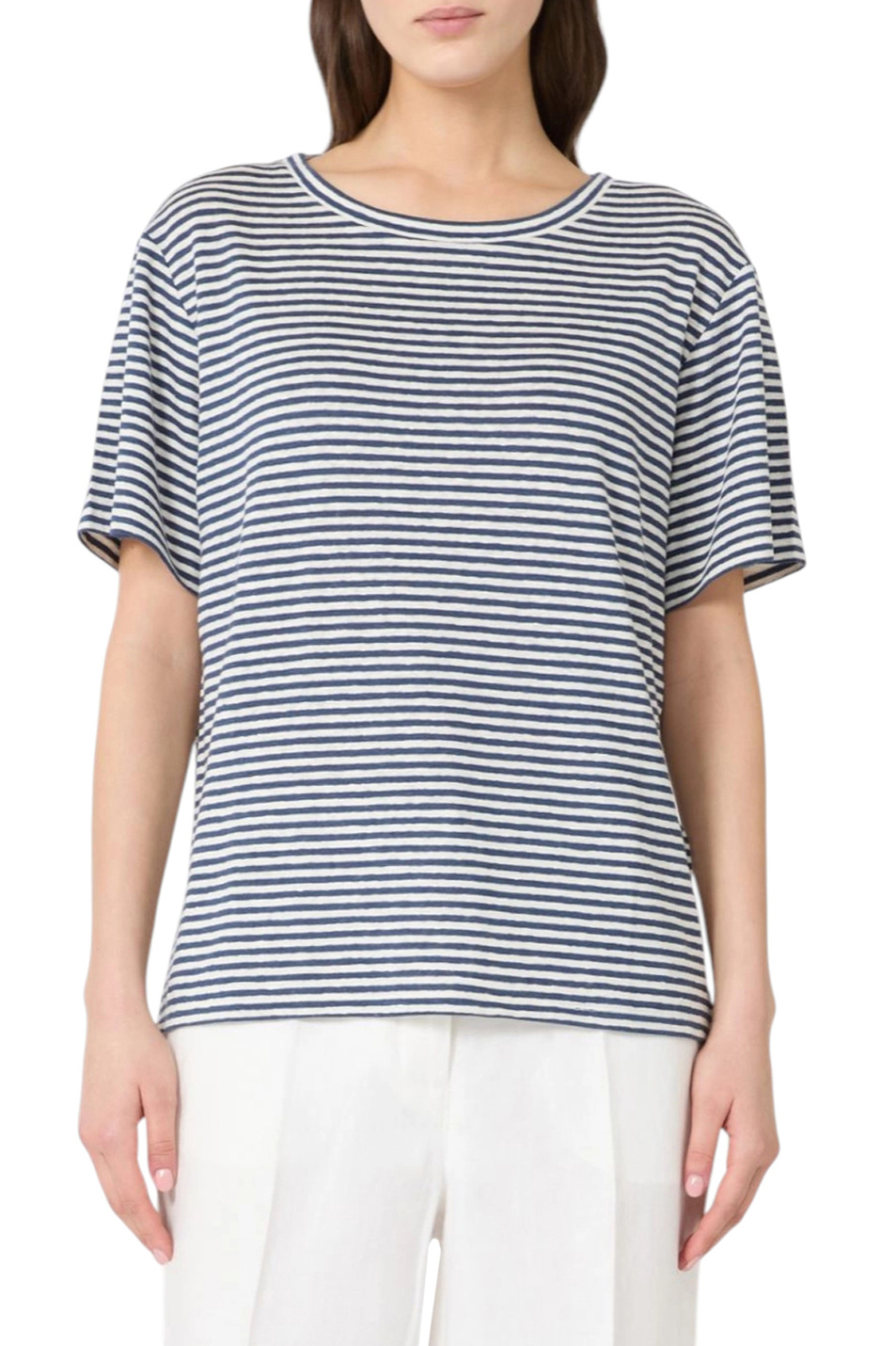 Женский Weekend Max Mara Футболка PELOTA из эластичного льна (цвет ), артикул 2615941052 | Фото 3