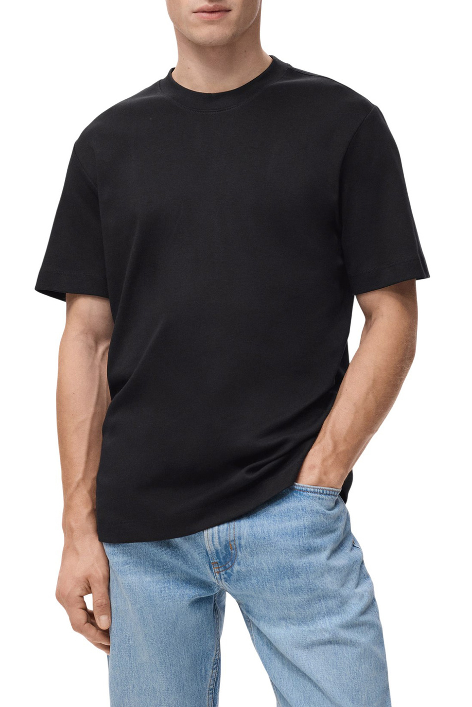 Футболка KIMI из хлопка|Основной цвет:Черный Мужской Mango Man Футболка KIMI из хлопка (цвет ), артикул 27041262 | Фото 3