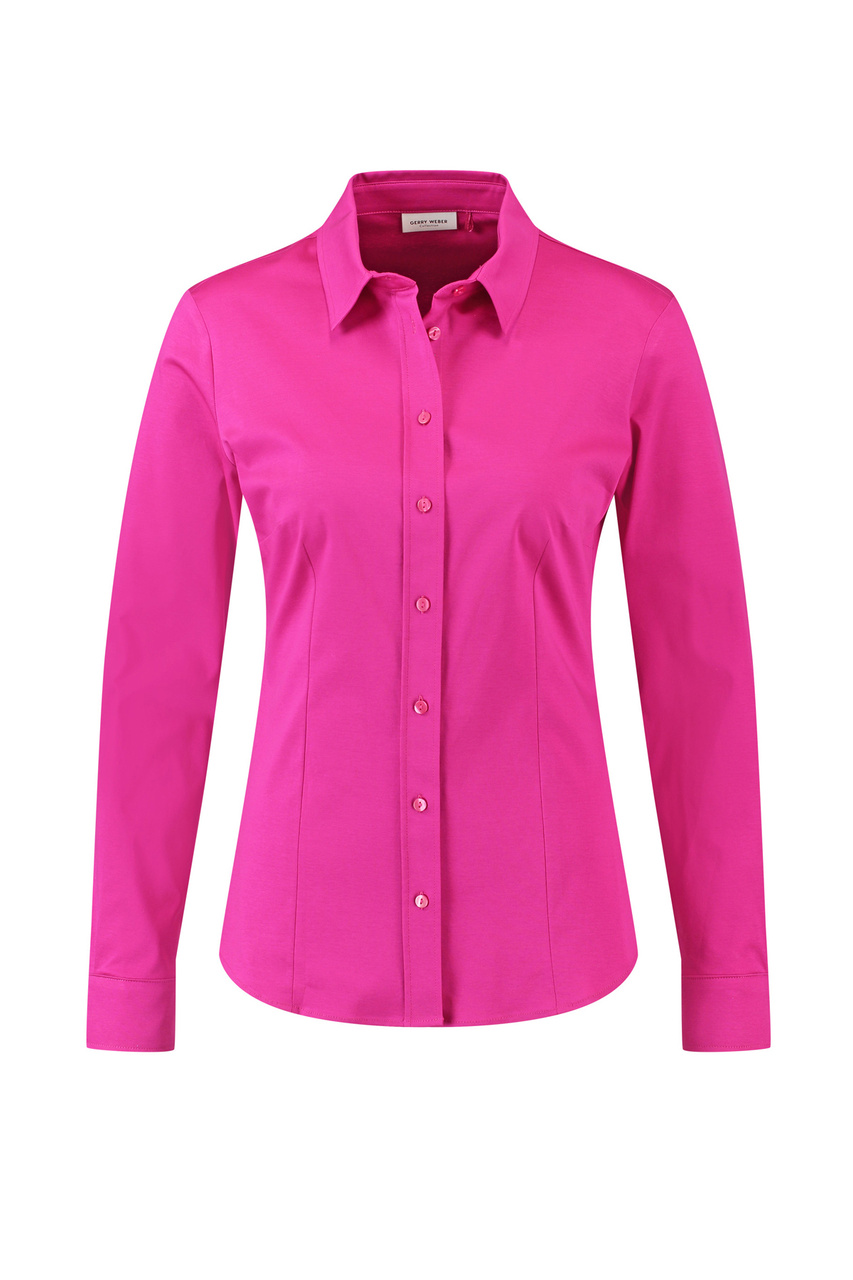 Приталенная однотонная рубашка|Основной цвет:Розовый|Артикул:860038-31426 | Фото 1