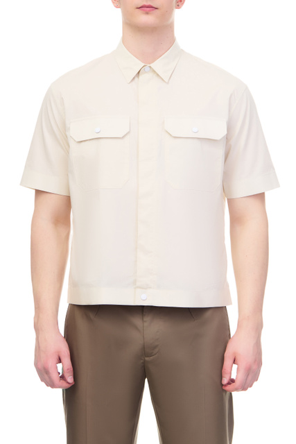 Рубашка из натурального хлопка|Основной цвет:Бежевый|Артикул:3R1CQ6-1NVZZ | Фото 1