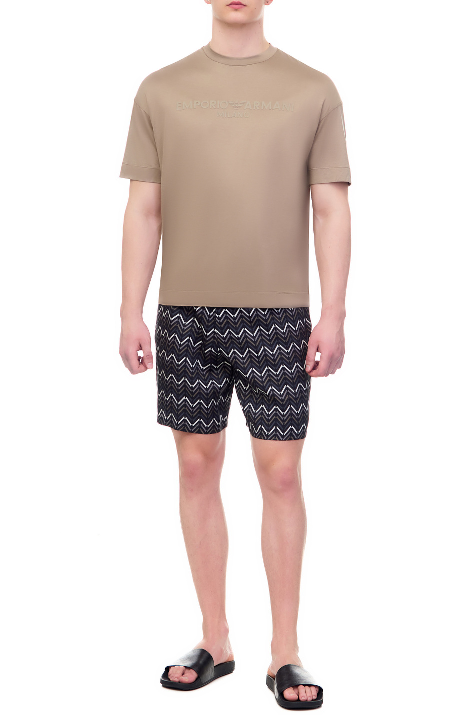 Мужской Emporio Armani Футболка из лиоцелла и хлопка с логотипом (цвет ), артикул 3R1TDF-1JUVZ | Фото 2