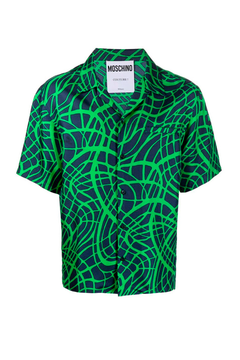 Moschino Рубашка из натурального шелка с принтом ( цвет), артикул A0208-2059 | Фото 1