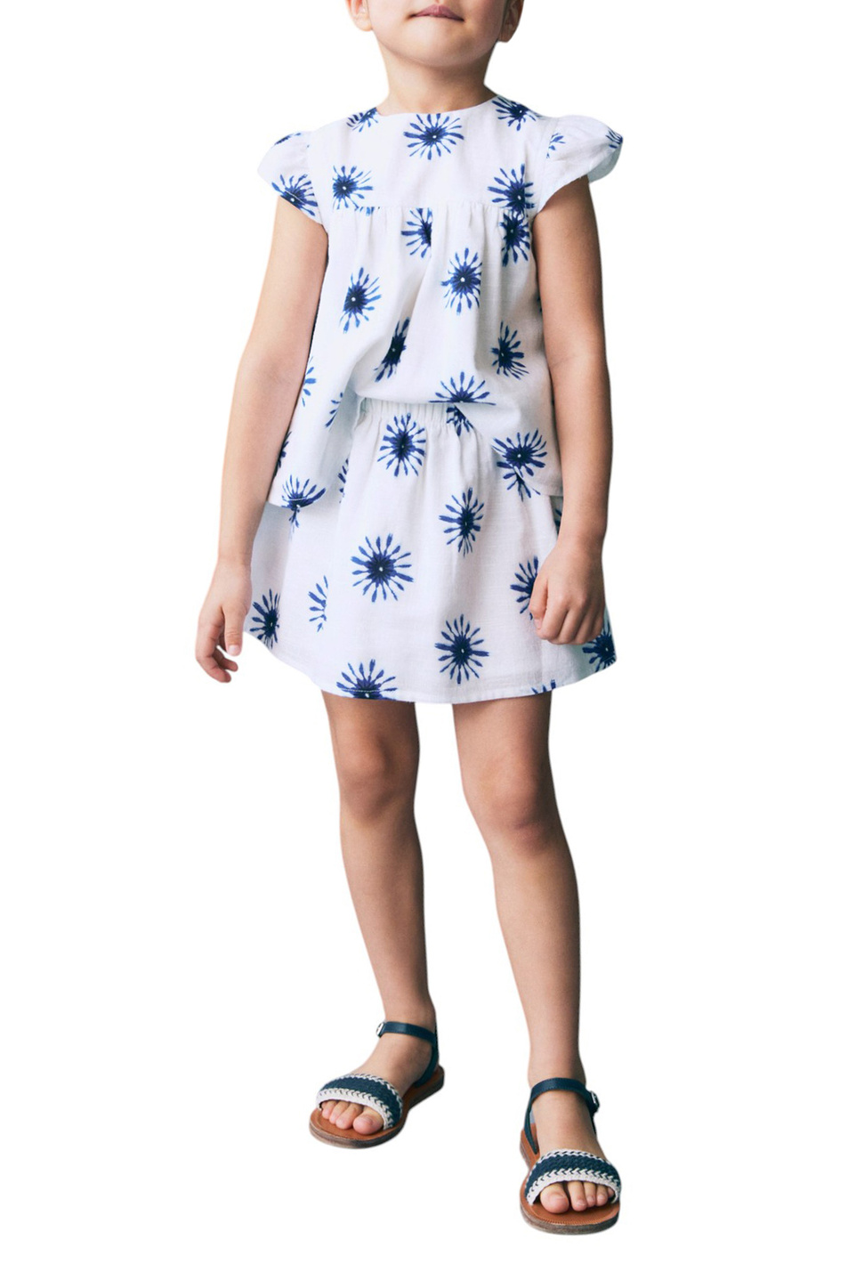 Девочкам Mango Kids Блузка SOLB из хлопка с принтом (цвет ), артикул 87055937 | Фото 3