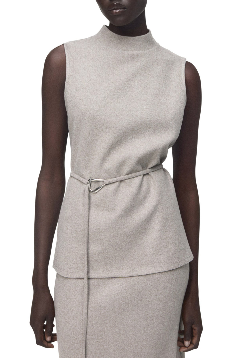 Топ ANCONA с поясом|Основной цвет:Серый Женский Mango Топ ANCONA с поясом (цвет ), артикул 17937803 | Фото 3