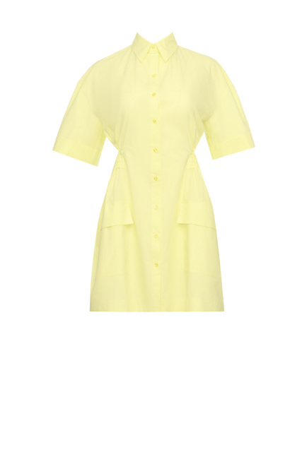 Платье из натурального хлопка с вырезами|Основной цвет:Желтый|Артикул:50489294 | Фото 1