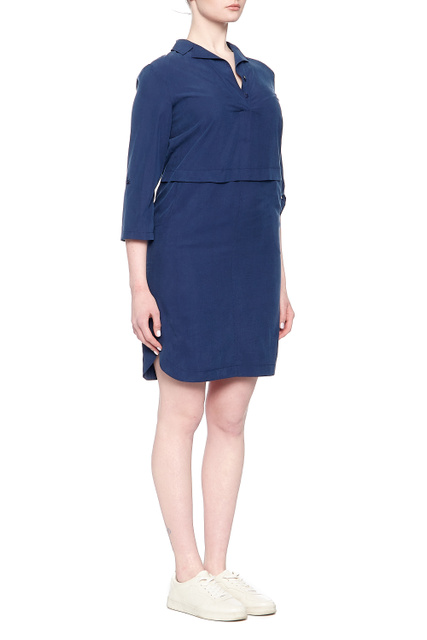 Платье-рубашка с планкой на груди|Основной цвет:Синий|Артикул:46-521161 | Фото 2