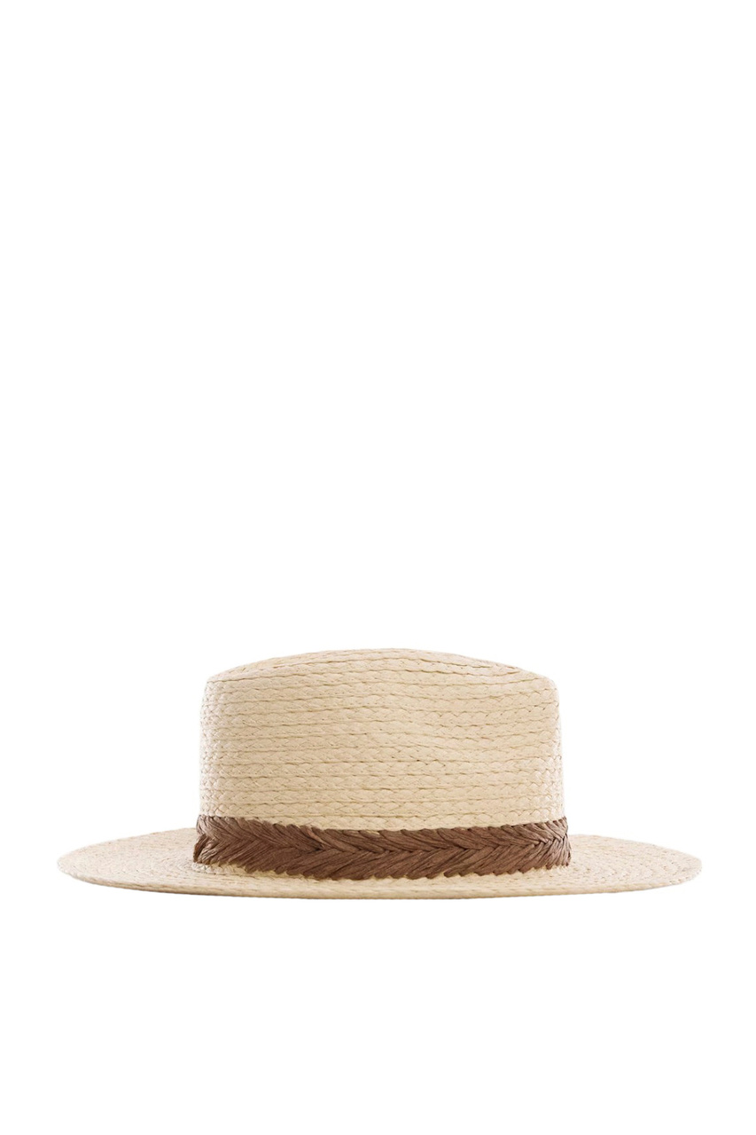 Шляпа BASIC плетеная|Основной цвет:Кремовый|Артикул:67057686 | Фото 1