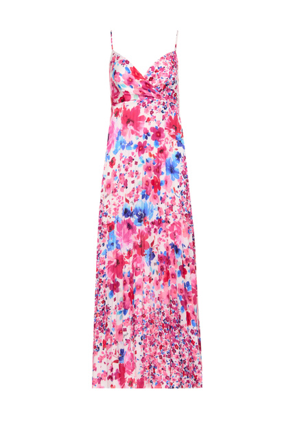 Атласное платье с принтом|Основной цвет:Розовый|Артикул:WA3479T5958 | Фото 1