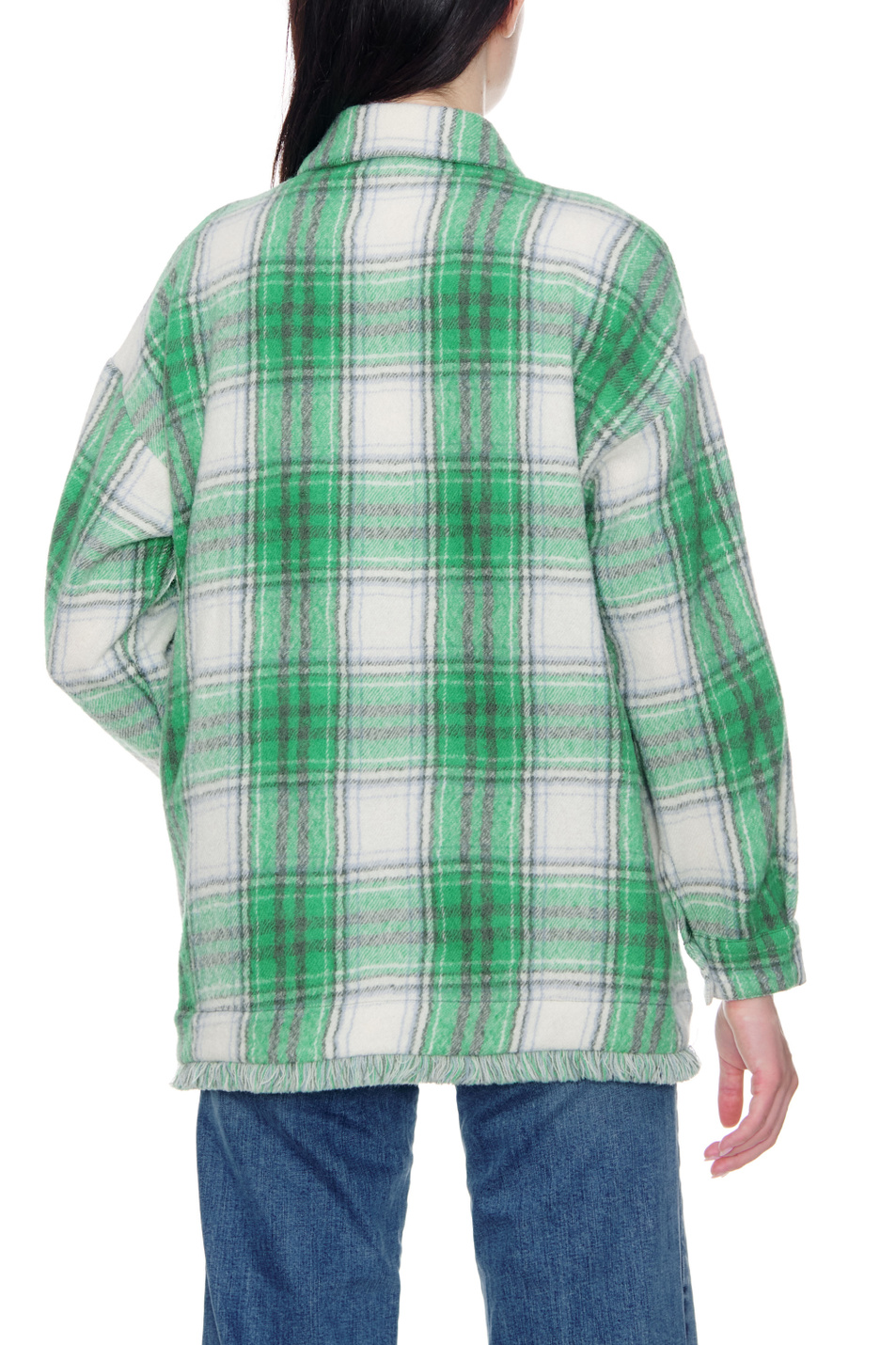 Женский iBLUES Куртка-рубашка DELFI из шерсти с бахромой (цвет ), артикул 70460426 | Фото 5