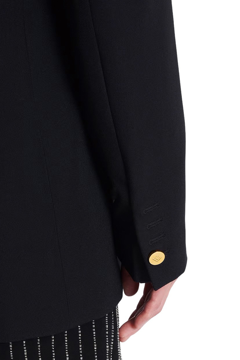 Пиджак из шерсти|Основной цвет:Черный Мужской Balmain Пиджак из шерсти (цвет ), артикул FH0SE465WC09 | Фото 5