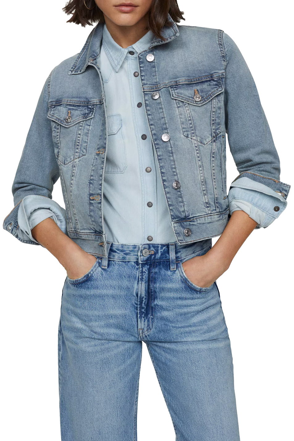 Женский Mango Куртка VICKY джинсовая с карманами (цвет ), артикул 67087698 | Фото 3