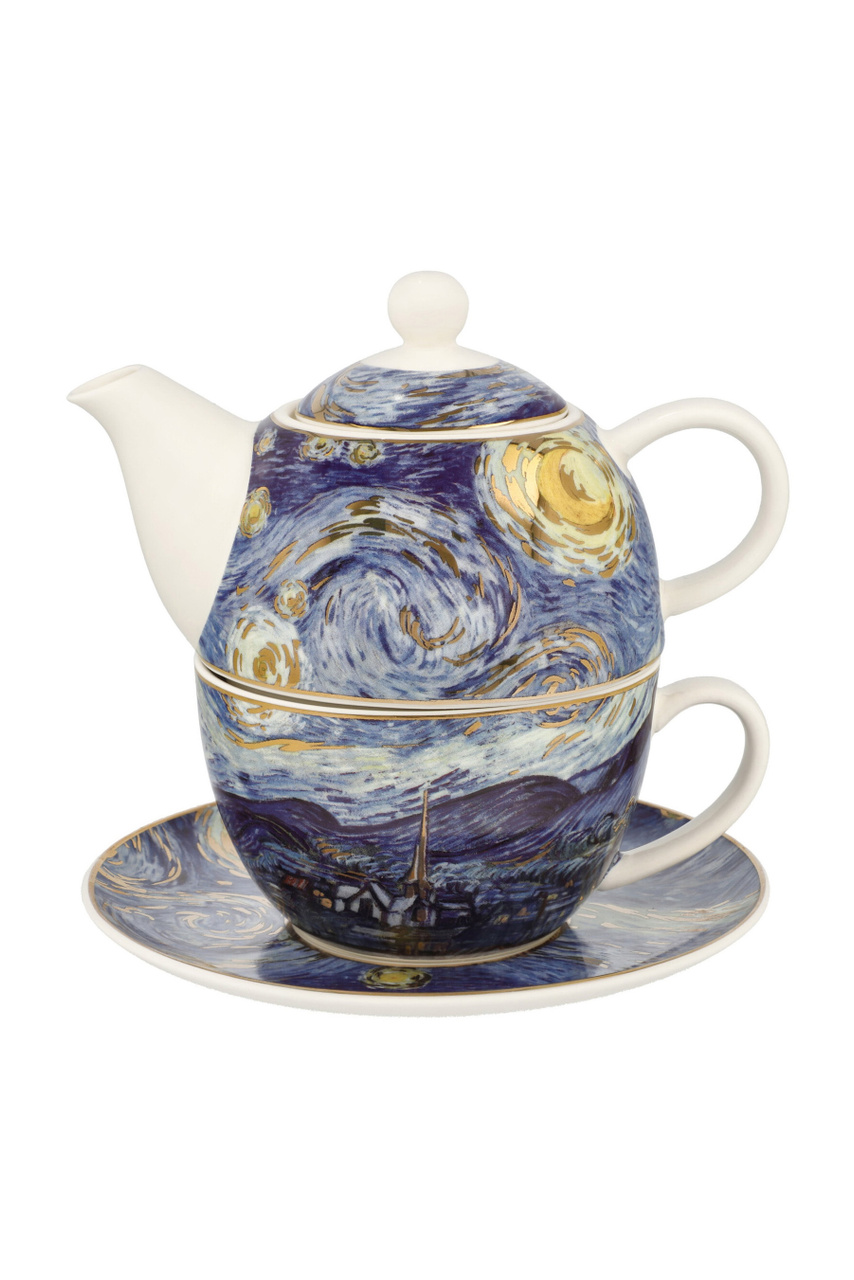 Набор чайный на 1 персону "Звездная ночь" (заварник, чашка, блюдце)|Основной цвет:Разноцветный|Артикул:67-062-31-1 | Фото 1