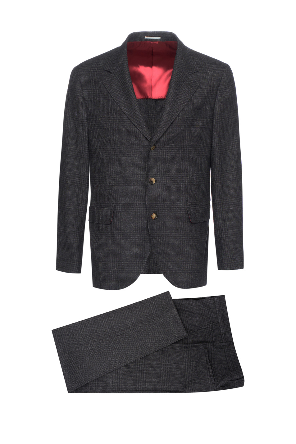 Костюм из шерсти с добавлением кашемира и шелка|Основной цвет:Серый Мужской Brunello Cucinelli Костюм из шерсти с добавлением кашемира и шелка (цвет ), артикул MV412LDTHA | Фото 1