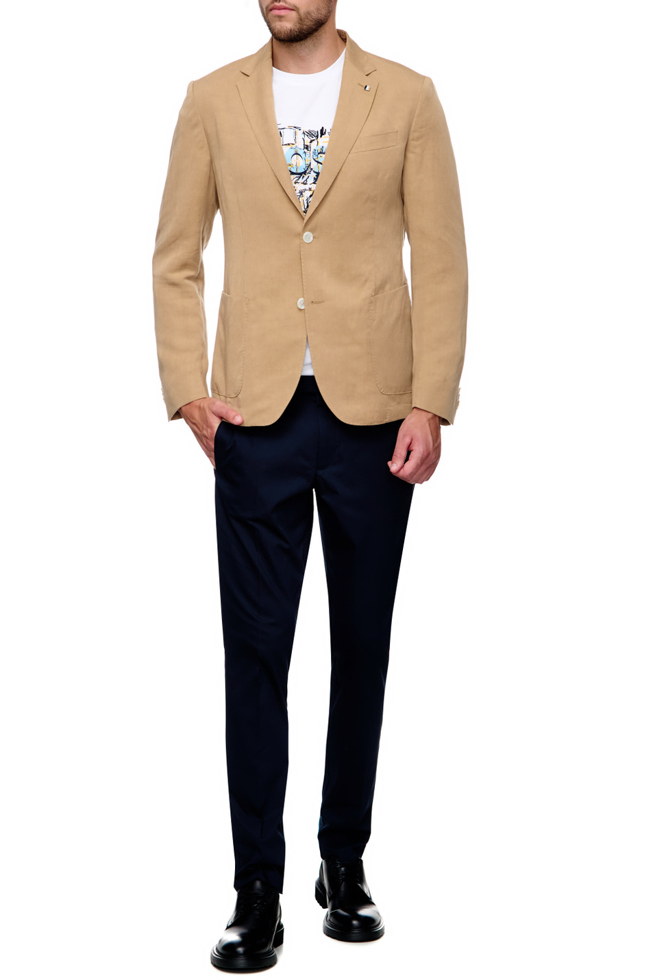 Мужской BOSS Однобортный пиджак узкого кроя (цвет ), артикул 50473687 | Фото 2
