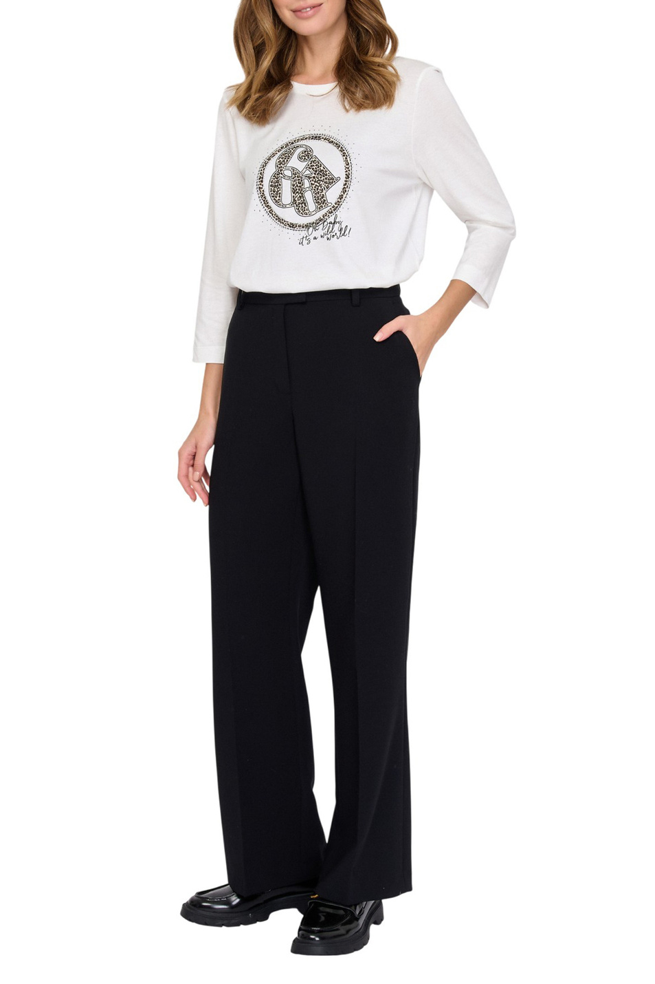 Женский Gerry Weber Джемпер с принтом и стразами (цвет ), артикул 170062-56035 | Фото 3