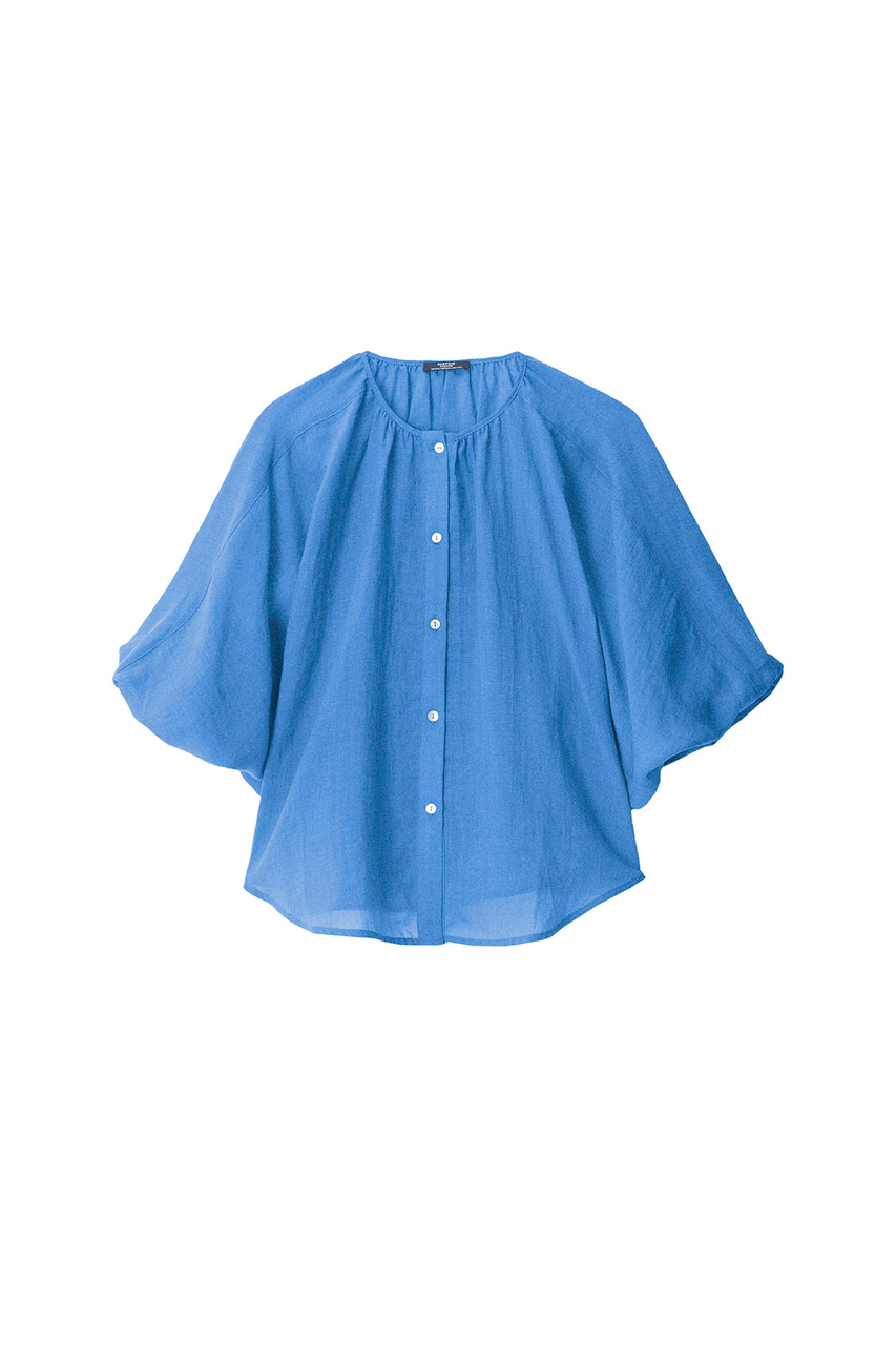 Блузка однотонная|Основной цвет:Синий|Артикул:218032 | Фото 1